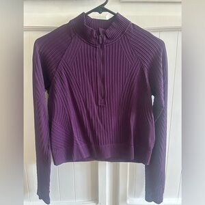 lululemon athletica Purple Ribbed Half-Zip Sweatshirt